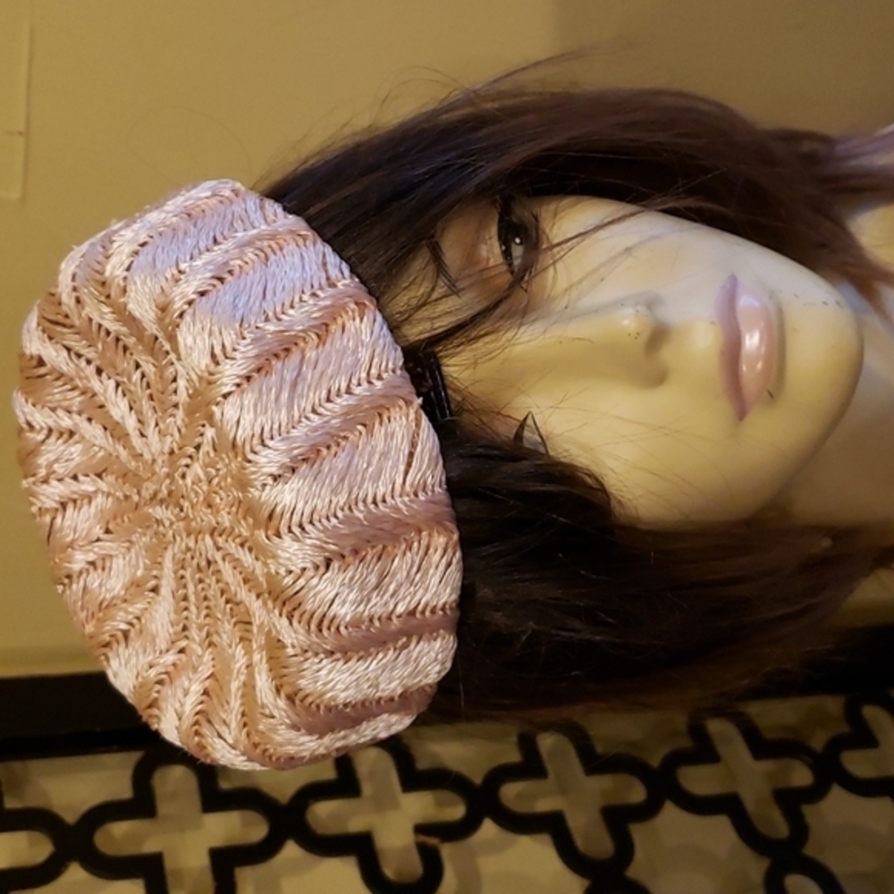 VINTAGE VOLK CHEZ HENRIETTE BLUSHY PINK  PEACH  PILLBOX‎